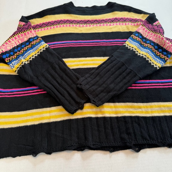 Easel Black Cozy Grandma Core Chic  Multicolor Patterned Sweater Size 1X - Picture 11 of 16